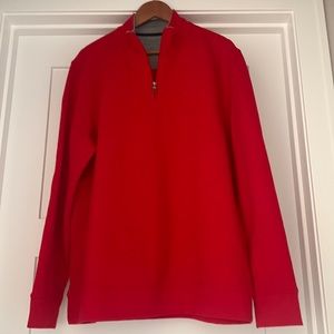 Mens red 1/4 zip.  Long sleeved.